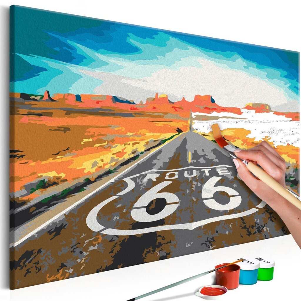 DIY kangas maalaus - Route 66, 60x40 hinta ja tiedot | Maalaa numeroiden mukaan | hobbyhall.fi