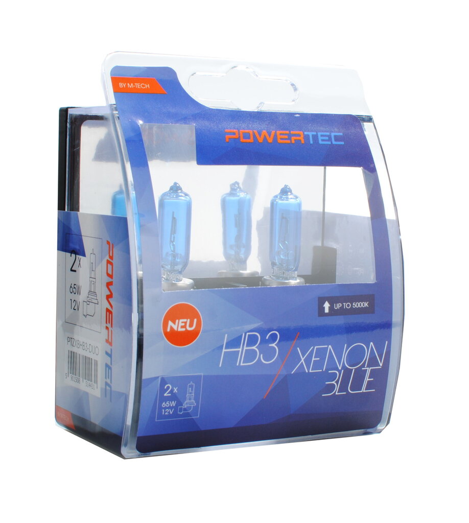 Auton polttimot M-Tech Powertec XenonBlue HB3 12V, 2 kpl. hinta ja tiedot | Polttimot | hobbyhall.fi