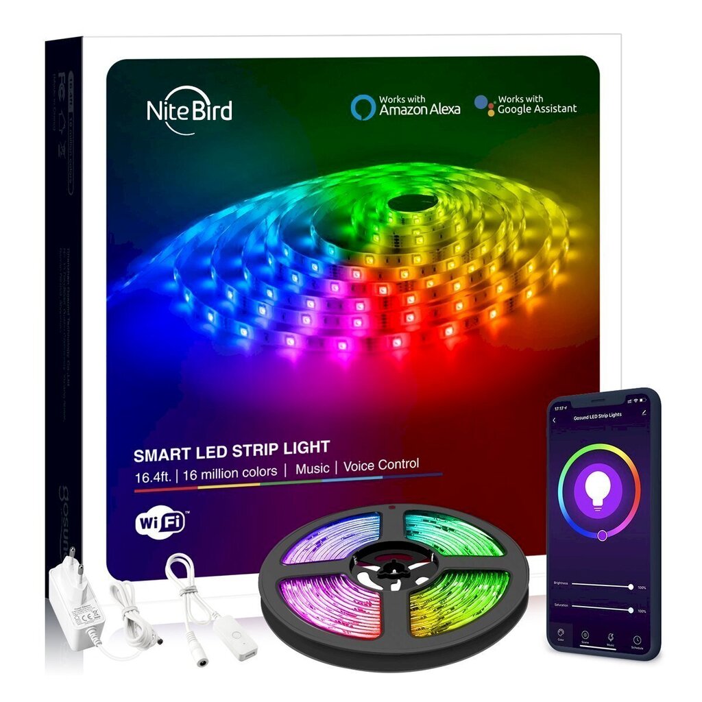 Išmani 5050 RGB LED Juosta 10 m su Bluetooth funkcija hinta ja tiedot | LED-valonauhat | hobbyhall.fi