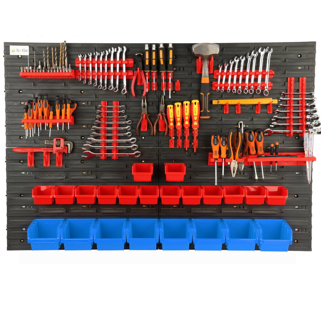 Työkaluseinä 115X78 cm 22 laatikkoa Seinähylly, jossa on työkalunpitimet optimaaliseen järjestykseen ja järjestykseen työpajassa ja autotallissa - Tilaa säästävä ja liikuteltava ammattikäyttöön, mukaa hinta ja tiedot | Työkalupakit ja muu työkalujen säilytys | hobbyhall.fi