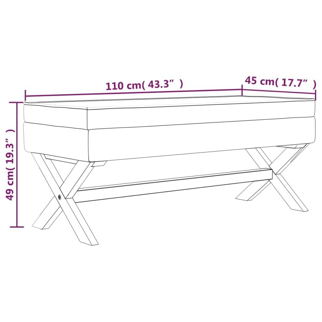 Säilytysrasia-jakkara vidaXL, vaaleanharmaa hinta ja tiedot | Säkkituolit, rahit ja penkit | hobbyhall.fi