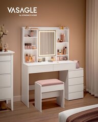 Kylpypöytä Songmics, 145x40x117,5 cm, valkoinen hinta ja tiedot | Peilipöydät | hobbyhall.fi
