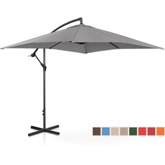 Nelikulmainen puutarhasateenvarjo, Uniprodo UNI_UMBRELLA_SQ250DG_N1, 250 cm. x 250 cm., tummanharmaa hinta ja tiedot | Aurinkovarjot ja markiisit | hobbyhall.fi