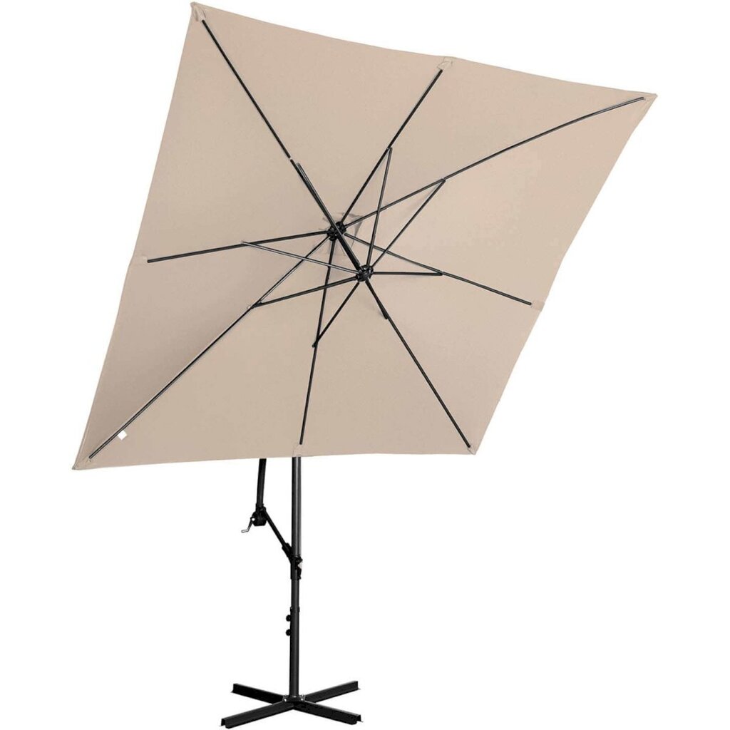 Nelikulmainen puutarhasateenvarjo, Uniprodo UNI_UMBRELLA_SQ250DG_N1, 250 cm. x 250 cm., kerma hinta ja tiedot | Aurinkovarjot ja markiisit | hobbyhall.fi