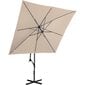 Nelikulmainen puutarhasateenvarjo, Uniprodo UNI_UMBRELLA_SQ250DG_N1, 250 cm. x 250 cm., kerma hinta ja tiedot | Aurinkovarjot ja markiisit | hobbyhall.fi