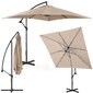 Nelikulmainen puutarhasateenvarjo, Uniprodo UNI_UMBRELLA_SQ250DG_N1, 250 cm. x 250 cm., kerma hinta ja tiedot | Aurinkovarjot ja markiisit | hobbyhall.fi