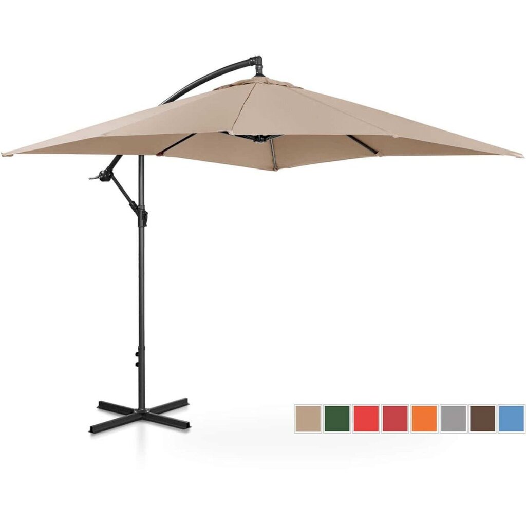 Nelikulmainen puutarhasateenvarjo, Uniprodo UNI_UMBRELLA_SQ250DG_N1, 250 cm. x 250 cm., kerma hinta ja tiedot | Aurinkovarjot ja markiisit | hobbyhall.fi