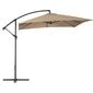 Nelikulmainen puutarhasateenvarjo, Uniprodo UNI_UMBRELLA_SQ250DG_N1, 250 cm. x 250 cm., harmaanruskea hinta ja tiedot | Aurinkovarjot ja markiisit | hobbyhall.fi