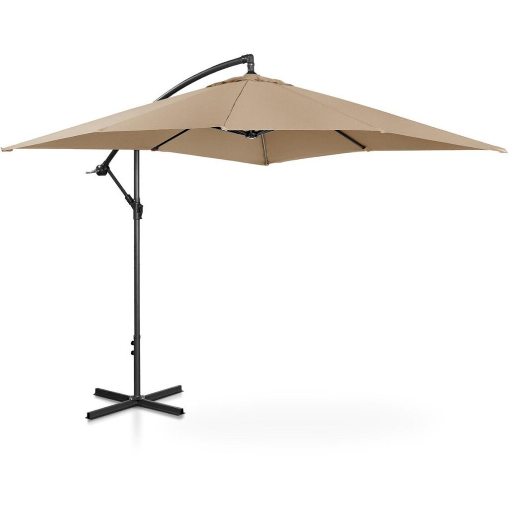 Nelikulmainen puutarhasateenvarjo, Uniprodo UNI_UMBRELLA_SQ250DG_N1, 250 cm. x 250 cm., harmaanruskea hinta ja tiedot | Aurinkovarjot ja markiisit | hobbyhall.fi