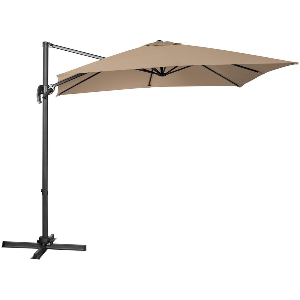 Nelikulmainen puutarhasateenvarjo, Uniprodo UNI_UMBRELLA_SQ250CR_N1, 250 cm. x 250 cm., harmaanruskea hinta ja tiedot | Aurinkovarjot ja markiisit | hobbyhall.fi