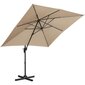 Nelikulmainen puutarhasateenvarjo, Uniprodo UNI_UMBRELLA_SQ250CR_N1, 250 cm. x 250 cm., harmaanruskea hinta ja tiedot | Aurinkovarjot ja markiisit | hobbyhall.fi