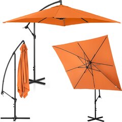 Nelikulmainen puutarhasateenvarjo, Uniprodo UNI_UMBRELLA_SQ250CR_N1, 250 cm. x 250 cm., oranssi hinta ja tiedot | Aurinkovarjot ja markiisit | hobbyhall.fi