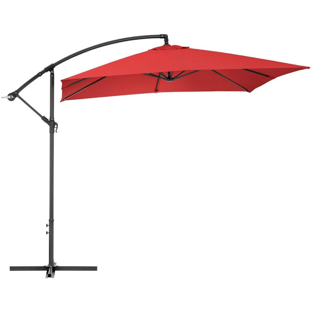 Nelikulmainen puutarhasateenvarjo, Uniprodo UNI_UMBRELLA_SQ250CR_N1, 250 cm. x 250 cm., punainen hinta ja tiedot | Aurinkovarjot ja markiisit | hobbyhall.fi