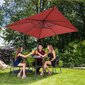 Nelikulmainen puutarhasateenvarjo, Uniprodo UNI_UMBRELLA_SQ250CR_N1, 250 cm. x 250 cm., viininpunainen hinta ja tiedot | Aurinkovarjot ja markiisit | hobbyhall.fi