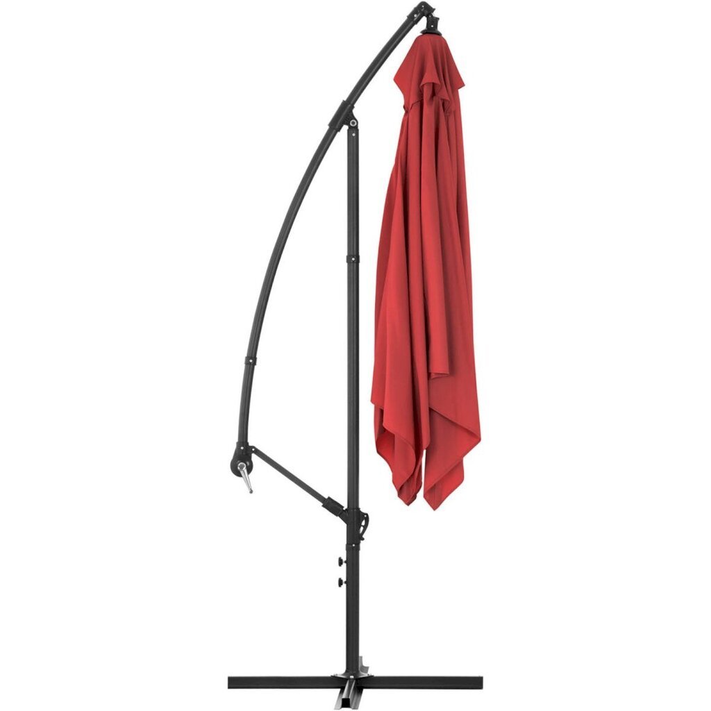 Nelikulmainen puutarhasateenvarjo, Uniprodo UNI_UMBRELLA_SQ250CR_N1, 250 cm. x 250 cm., viininpunainen hinta ja tiedot | Aurinkovarjot ja markiisit | hobbyhall.fi