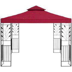 Puutarha-aitta, jossa on kokoontaitettava katos ja koriste, Uniprodo UNI_PERGOLA_3X3T_U1, 3 m. x 3 m. x 2,6 m., tummanpunainen. hinta ja tiedot | Puutarhapaviljongit | hobbyhall.fi