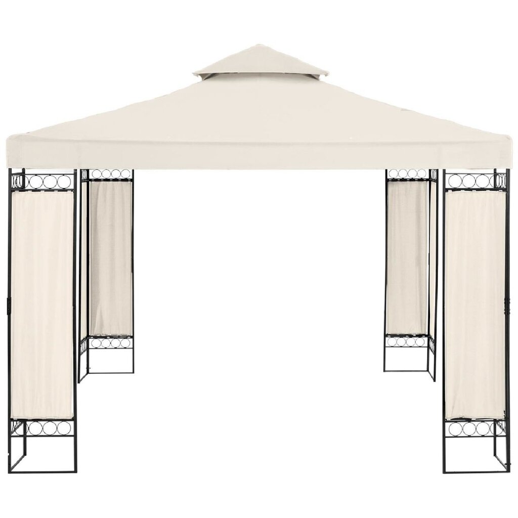 Puutarhapaviljonki, kokoontaitettava katos ja koriste, Uniprodo UNI_PERGOLA_3X3TF_U1, 3mx3mx2,6m, kermanvärinen hinta ja tiedot | Puutarhapaviljongit | hobbyhall.fi