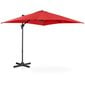 Nelikulmainen puutarhasateenvarjo sivukannattimella, Uniprodo UNI_UMBRELLA_2SQ250BL1, 250 cm. x 250 cm., punainen hinta ja tiedot | Aurinkovarjot ja markiisit | hobbyhall.fi