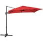 Nelikulmainen puutarhasateenvarjo sivukannattimella, Uniprodo UNI_UMBRELLA_2SQ250BL1, 250 cm. x 250 cm., punainen hinta ja tiedot | Aurinkovarjot ja markiisit | hobbyhall.fi