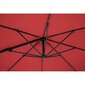 Nelikulmainen puutarhasateenvarjo sivukannattimella, Uniprodo UNI_UMBRELLA_2SQ250BL1, 250 cm. x 250 cm., viininpunainen hinta ja tiedot | Aurinkovarjot ja markiisit | hobbyhall.fi