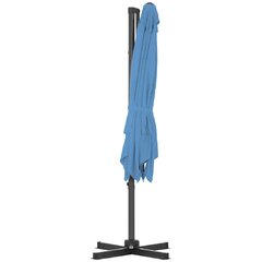 Nelikulmainen puutarhasateenvarjo sivukannattimella, Uniprodo UNI_UMBRELLA_2SQ250BL1, 250 cm. x 250 cm., sininen hinta ja tiedot | Aurinkovarjot ja markiisit | hobbyhall.fi