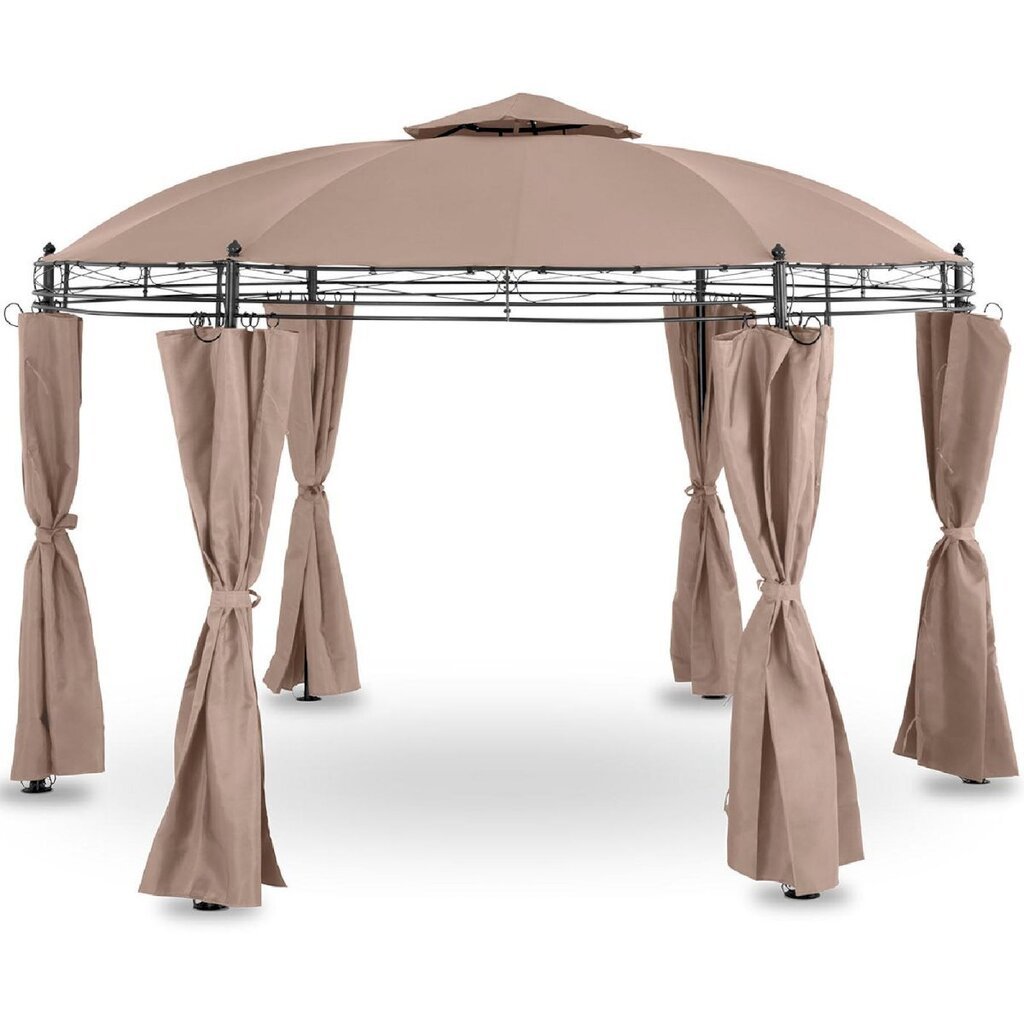 Taitettava pergolateltta seinillä, Uniprodo UNI_PERGOLA_3.5BE1, 3,5 m halkaisija, kermainen hinta ja tiedot | Puutarhapaviljongit | hobbyhall.fi