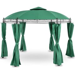 Taitettava pergolateltta seinillä, Uniprodo UNI_PERGOLA_3.5GR1, halkaisija 3,5 m, vihreä hinta ja tiedot | Puutarhapaviljongit | hobbyhall.fi