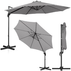 Puutarhasateenvarjo sivukallistuksella, UNI_UMBRELLA_2R300GR_N1, 300 cm. halkaisija, harmaa hinta ja tiedot | Aurinkovarjot ja markiisit | hobbyhall.fi