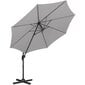 Puutarhasateenvarjo sivukallistuksella, UNI_UMBRELLA_2R300GR_N1, 300 cm. halkaisija, harmaa hinta ja tiedot | Aurinkovarjot ja markiisit | hobbyhall.fi