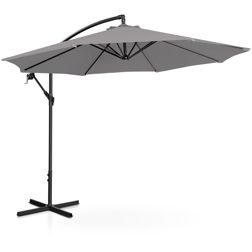 Puutarhasateenvarjo sivukallistuksella, UNI_UMBRELLA_2R300GR_N1, 300 cm. halkaisija, harmaa hinta ja tiedot | Aurinkovarjot ja markiisit | hobbyhall.fi