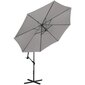 Puutarhasateenvarjo sivukallistuksella, UNI_UMBRELLA_2R300GR_N1, 300 cm. halkaisija, harmaa hinta ja tiedot | Aurinkovarjot ja markiisit | hobbyhall.fi