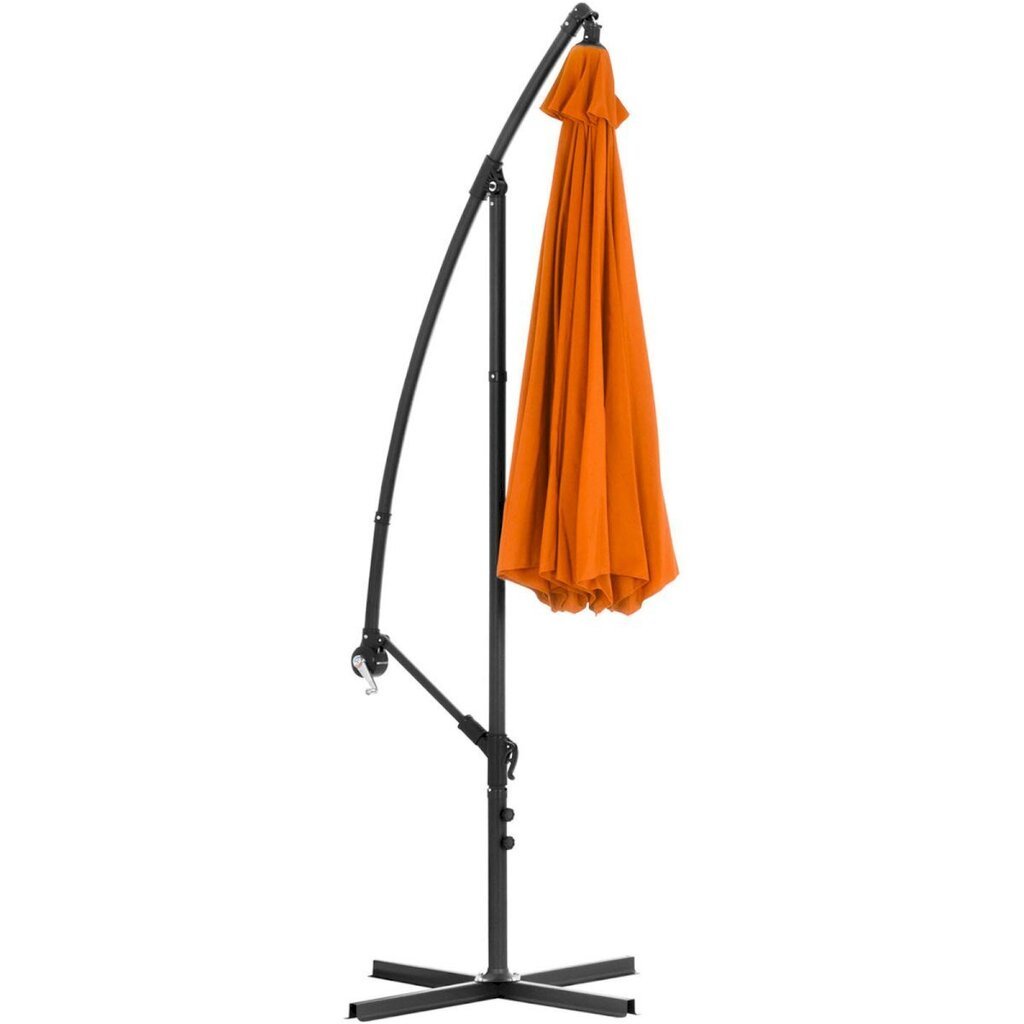 Puutarhasateenvarjo sivukallistuksella, UNI_UMBRELLA_2R300GR_N1, 300 cm. halkaisija, oranssi hinta ja tiedot | Aurinkovarjot ja markiisit | hobbyhall.fi