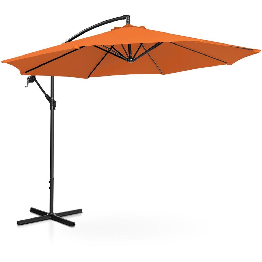 Puutarhasateenvarjo sivukallistuksella, UNI_UMBRELLA_2R300GR_N1, 300 cm. halkaisija, oranssi hinta ja tiedot | Aurinkovarjot ja markiisit | hobbyhall.fi