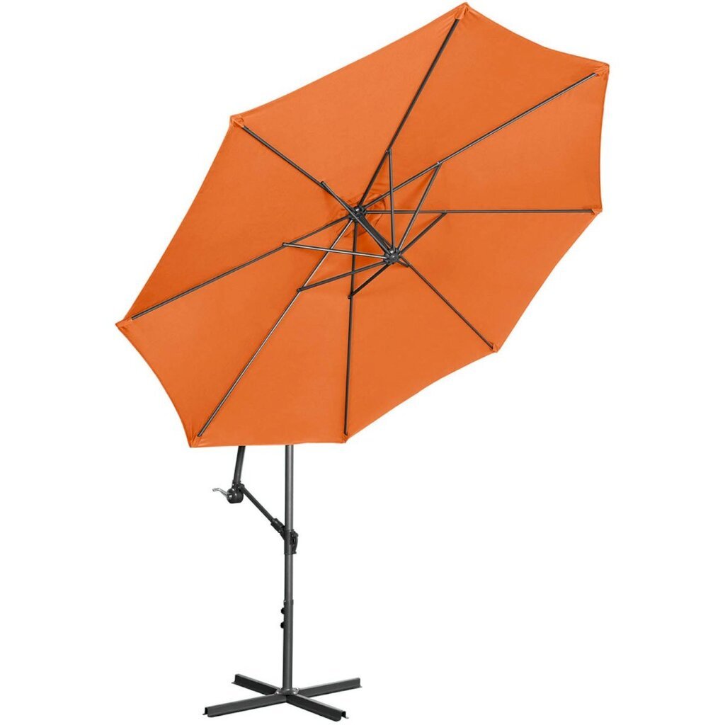 Puutarhasateenvarjo sivukallistuksella, UNI_UMBRELLA_2R300GR_N1, 300 cm. halkaisija, oranssi hinta ja tiedot | Aurinkovarjot ja markiisit | hobbyhall.fi