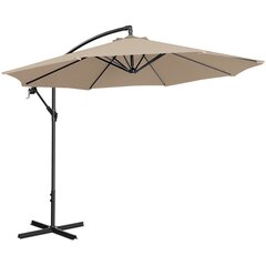 Puutarhasateenvarjo sivukallistuksella, UNI_UMBRELLA_2R300GR_N1, 300 cm. halkaisija, kermainen hinta ja tiedot | Aurinkovarjot ja markiisit | hobbyhall.fi