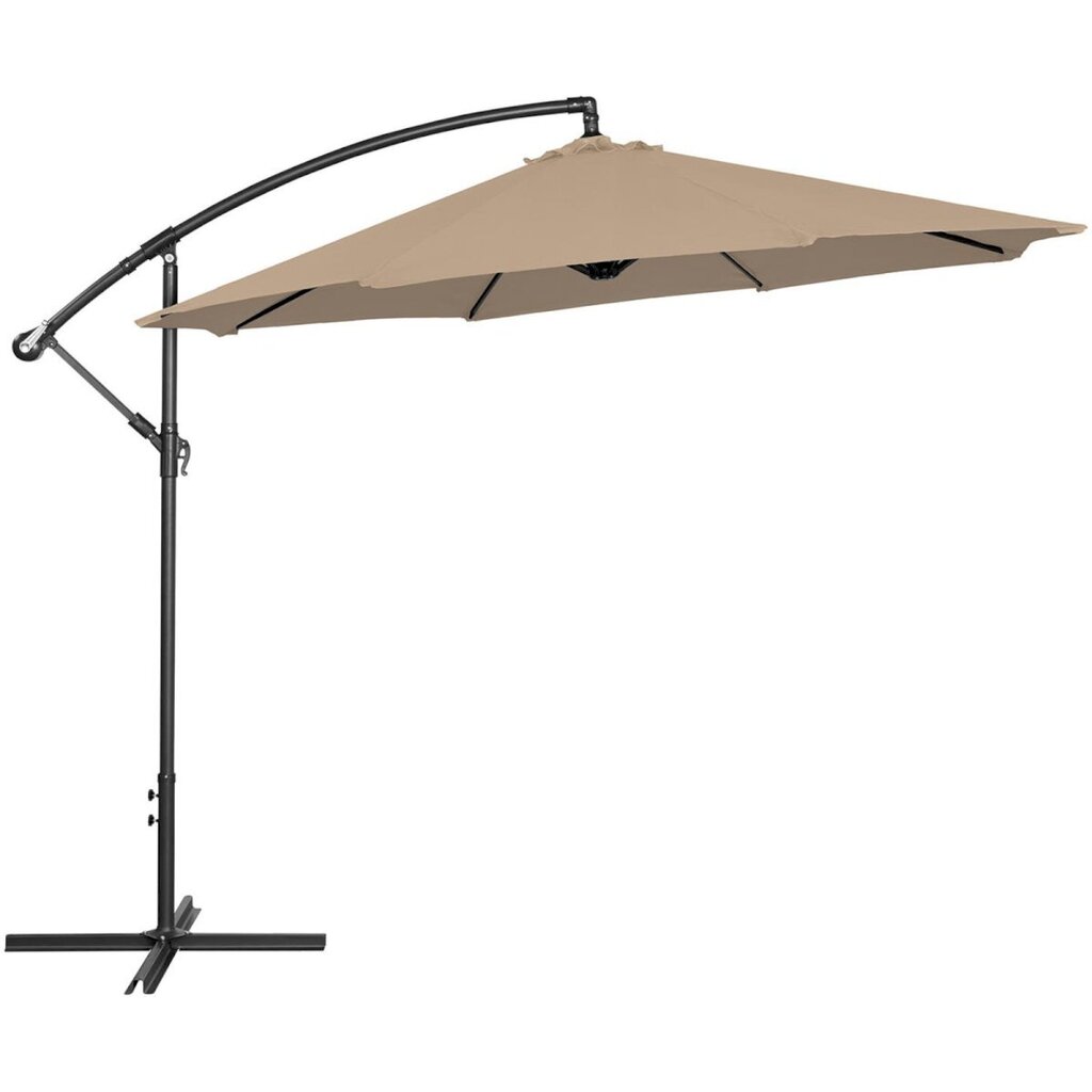 Puutarhasateenvarjo sivukallistuksella, UNI_UMBRELLA_2R300GR_N1, 300 cm. halkaisija, harmaanruskea hinta ja tiedot | Aurinkovarjot ja markiisit | hobbyhall.fi