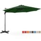 Puutarhasateenvarjo sivukallistuksella, UNI_UMBRELLA_2R300GR_N1, 300 cm. halkaisija, vihreä hinta ja tiedot | Aurinkovarjot ja markiisit | hobbyhall.fi