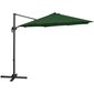 Puutarhasateenvarjo sivukallistuksella, UNI_UMBRELLA_2R300GR_N1, 300 cm. halkaisija, vihreä hinta ja tiedot | Aurinkovarjot ja markiisit | hobbyhall.fi