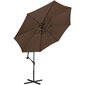 Puutarhasateenvarjo sivutuella, pyöreä, UNI_UMBRELLA_2R300BL_N1, 300 cm. halkaisija, ruskea hinta ja tiedot | Aurinkovarjot ja markiisit | hobbyhall.fi