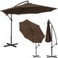 Puutarhasateenvarjo sivutuella, pyöreä, UNI_UMBRELLA_2R300BL_N1, 300 cm. halkaisija, ruskea hinta ja tiedot | Aurinkovarjot ja markiisit | hobbyhall.fi