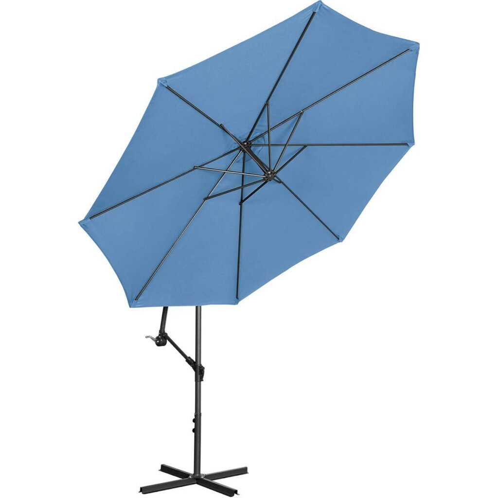 Puutarhasateenvarjo sivutuella, pyöreä, UNI_UMBRELLA_2R300BL_N1, 300 cm. halkaisija, tiilenpunainen väri hinta ja tiedot | Aurinkovarjot ja markiisit | hobbyhall.fi