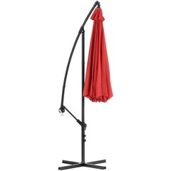 Puutarhasateenvarjo sivutuella, pyöreä, UNI_UMBRELLA_2R300BL_N1, 300 cm. halkaisija, punainen hinta ja tiedot | Aurinkovarjot ja markiisit | hobbyhall.fi