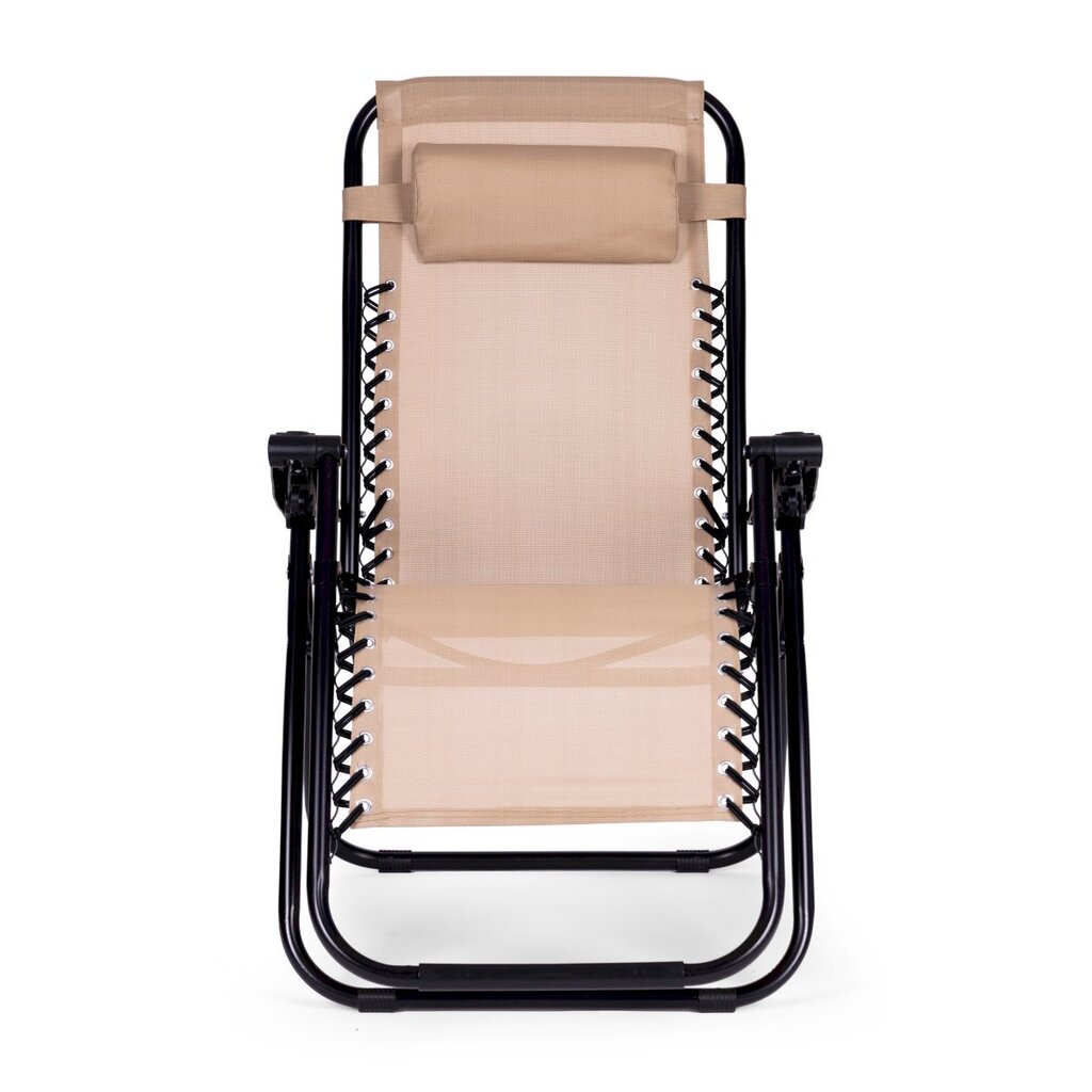 Chaise longue, puutarhatuoli, Modern Home ZRL0091, nollapainovoima, säädettävä, beige hinta ja tiedot | Puutarhapenkit | hobbyhall.fi