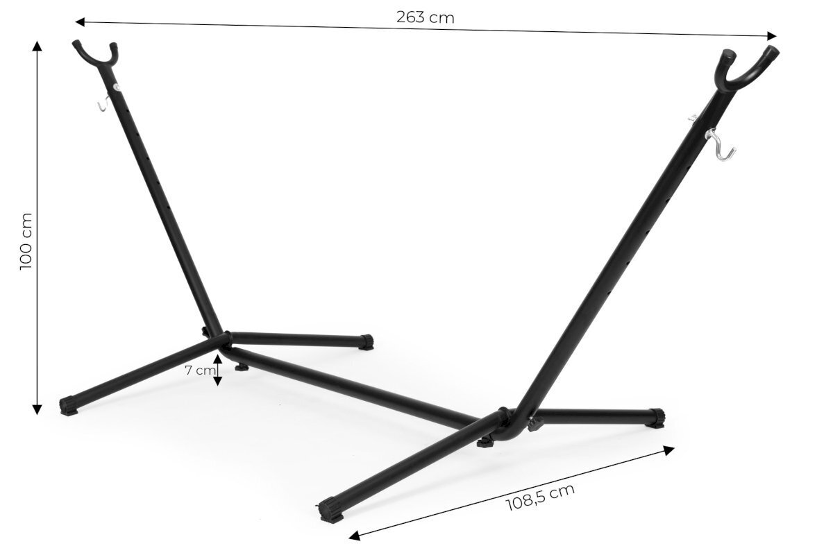 Puutarhahumppukehikko, metallirakenteinen, 5-pisteinen, Modern Home SN-00041, 100 cm. x 263 cm. x 108,5 cm., musta hinta ja tiedot | Riippumatot | hobbyhall.fi