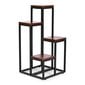 Metallinen kukkateline, hylly 4 hyllyllä, Modern Home, 34,5 cm. 34 cm. x 69,5 cm., tumma pähkinäpuu. hinta ja tiedot | Kukkatelineet ja kukkapöydät | hobbyhall.fi