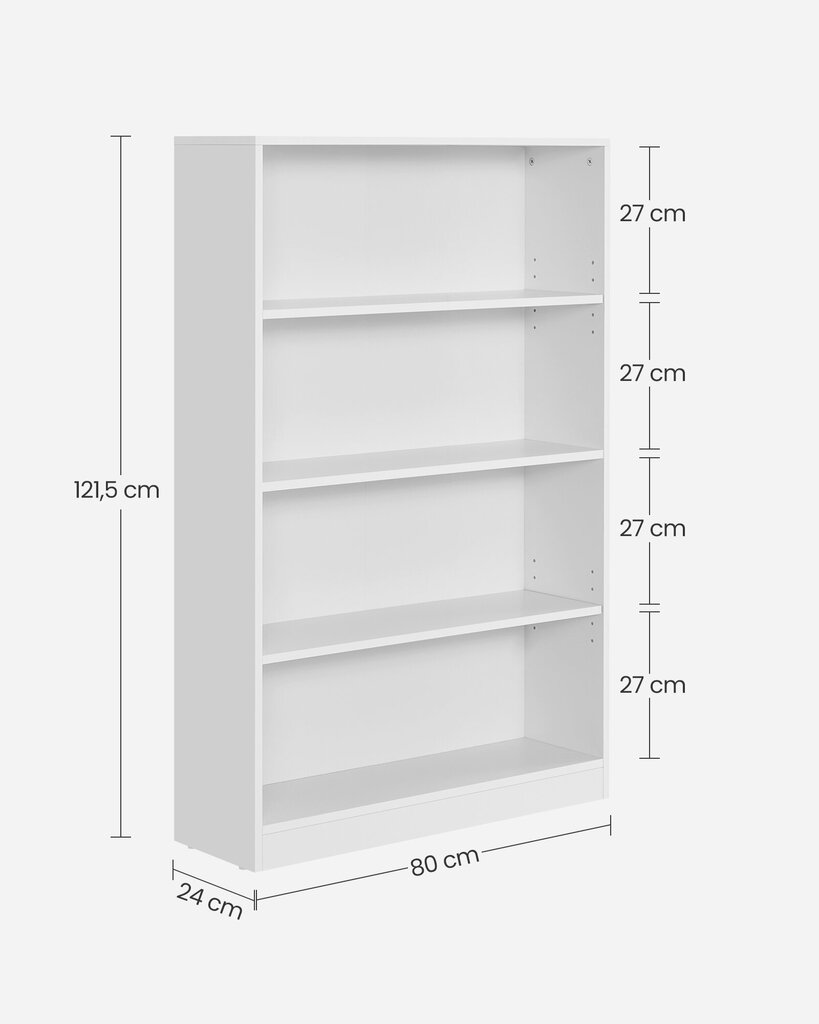 Hylly Songmics, 24x80x121,5 cm, valkoinen hinta ja tiedot | Hyllyt | hobbyhall.fi