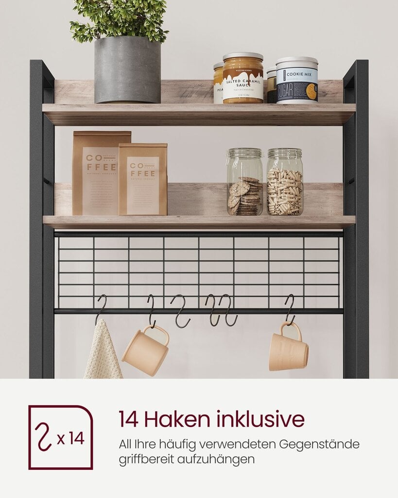 Hylly Songmics, 40x60x170 cm, beige hinta ja tiedot | Hyllyt | hobbyhall.fi