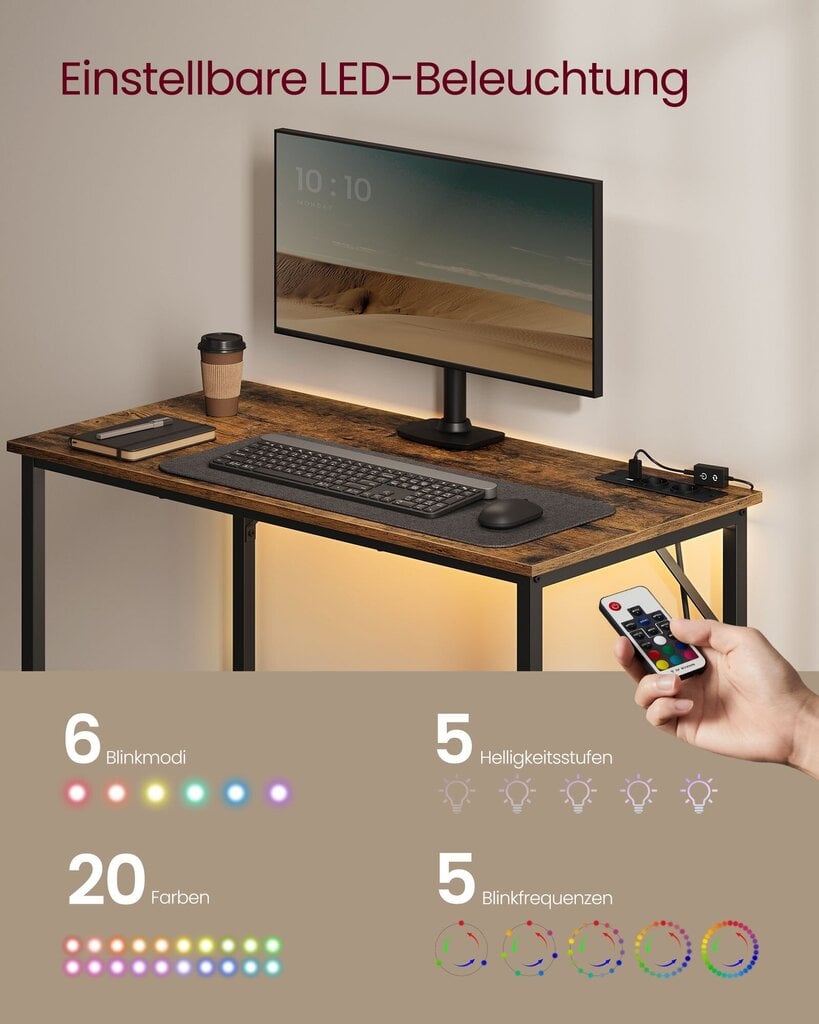 Työpöytä Songmics, 50x100x76 cm, ruskea hinta ja tiedot | Tietokonepöydät ja työpöydät | hobbyhall.fi