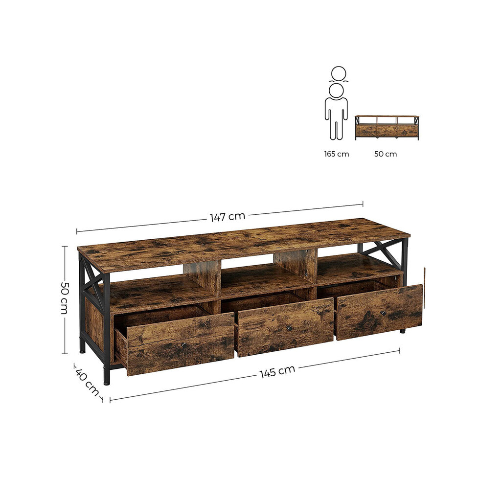 TV-taso Songmics, 47x40x50 cm, ruskea hinta ja tiedot | TV-tasot | hobbyhall.fi