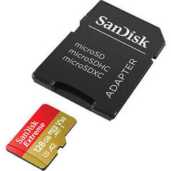 Muistikortti SanDisk microSDXC Extreme 128 GB 160/90 MB/s V30 A2 U3 4K V30 A2 U3 4K hinta ja tiedot | Kameran muistikortit | hobbyhall.fi